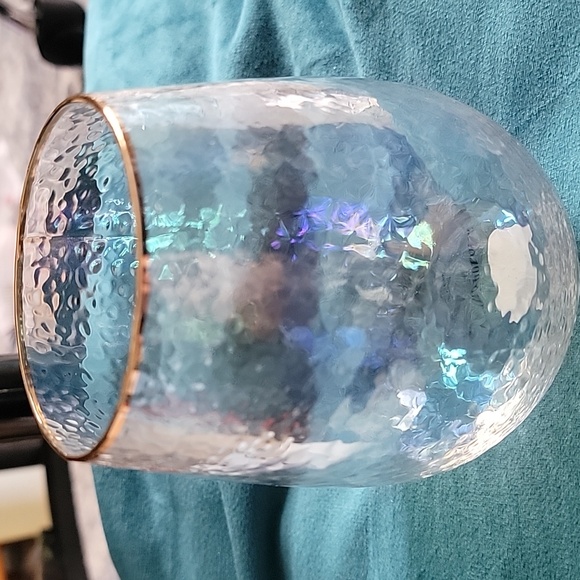 NWT Anthropologie Zaza Lustered Iridescent Stemless Wine Glasses, Set Of 2 - Picture 8 of 9